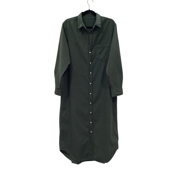 Frank & Eileen Famous Denim Rory Maxi Shirtdress In Vintage Green Size Small - Picture 6 of 14